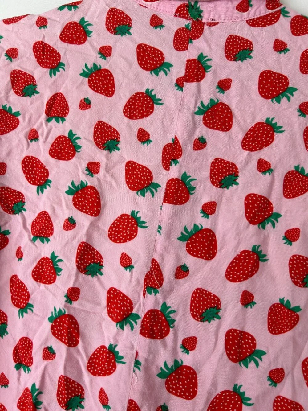 Hot Topic Midnight Hour Boxy Strawberry Button Shirt L